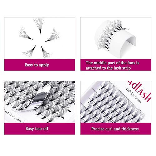 Miniatura 3 de Extensiones de pestañas FADLASH con volumen, extensiones de pestañas postizas 10D, extensiones de pestañas postizas de 0.47 pulgadas de longitud,