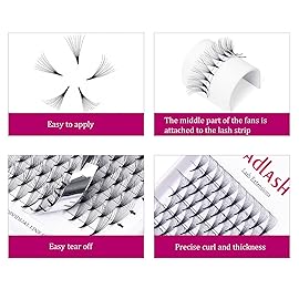 Lash Extension 10D Premades D Curl 0.07 14mm Premade Volume Eyelash Extensions Short Stem Volume Lashes Extension Supplies (10D-0.07-D, 14mm)