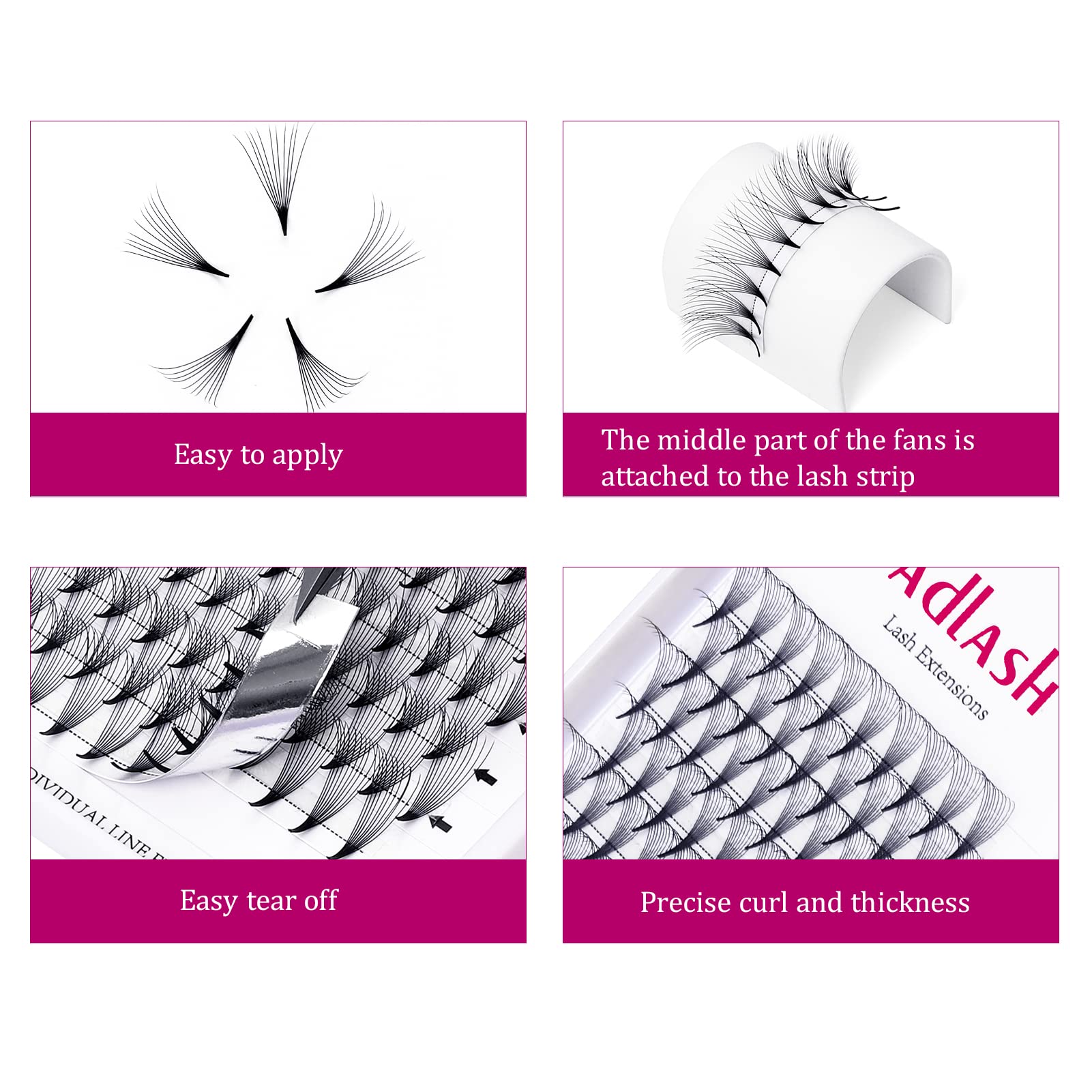 Volumen Ruso 10D 0.07mm C Curl 15mm Prefabricados Extensiones de Pestañas Volume Lashes Extension Ruso Pestañas — view 257