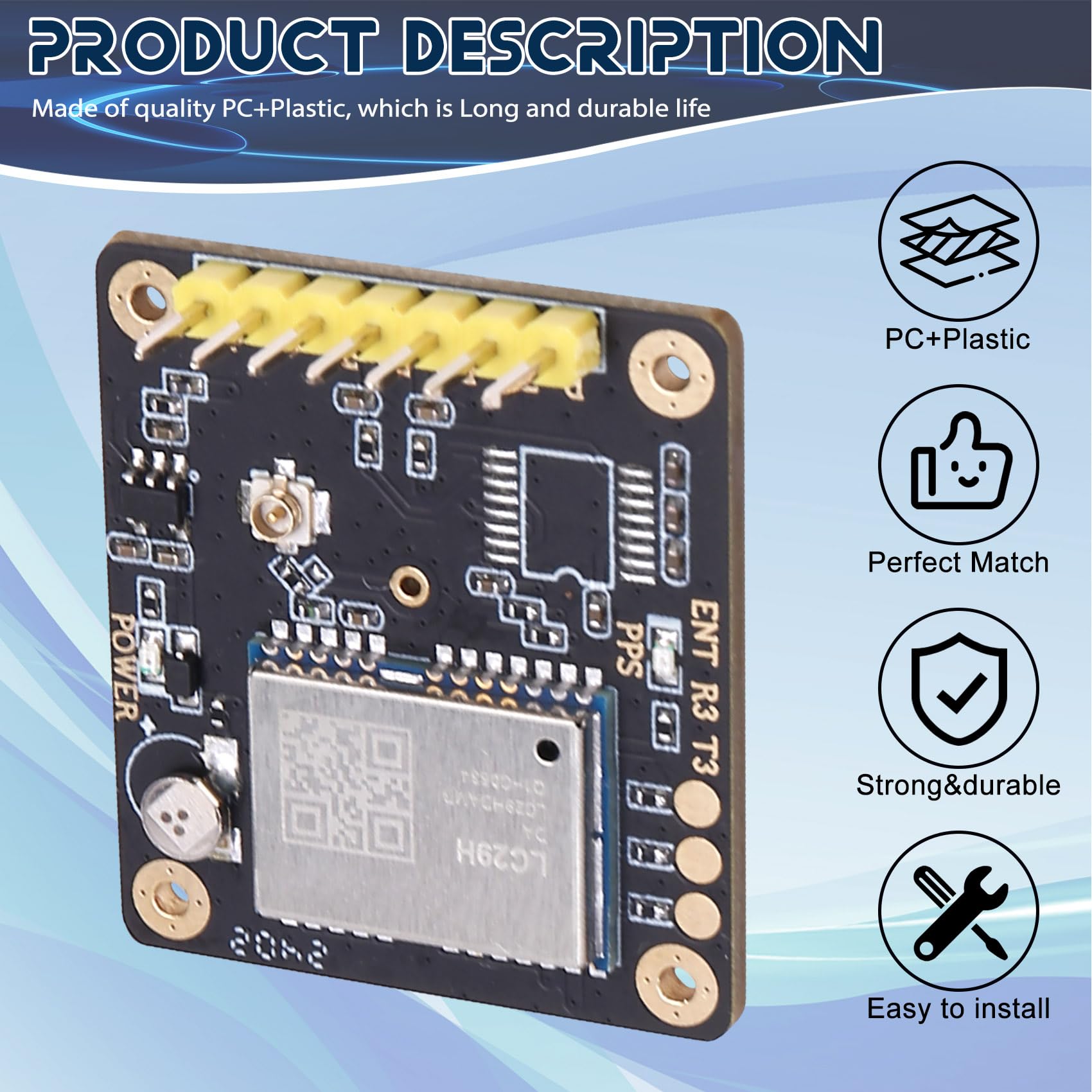 Platine de base RTK haute précision Quectel LC29H double fréquence L1/L5 Module de positionnement Sortie RTCM Données LC29HDA