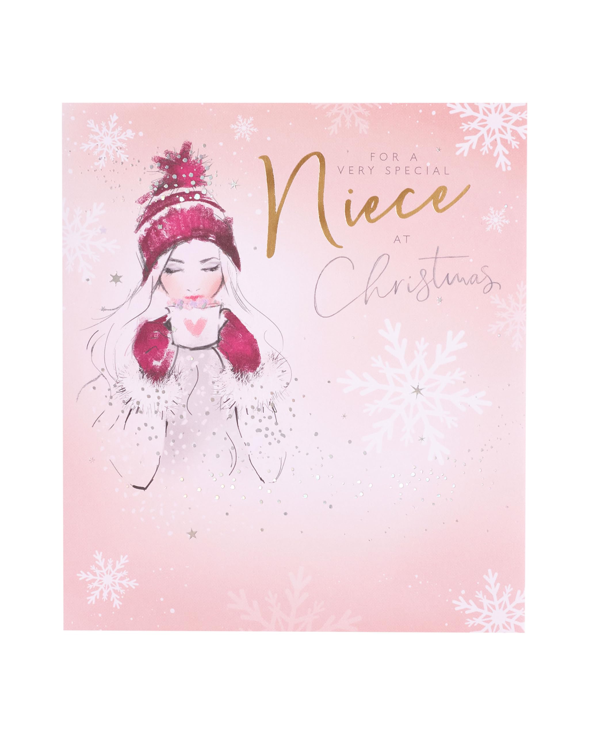 UK Greetings Biglietto Di Natale Per Nipote - Con Messaggio In Inglese, Dettagli In Rame E Argento - FSC Certificato - 16,5 X 25,4 Cm Con Busta