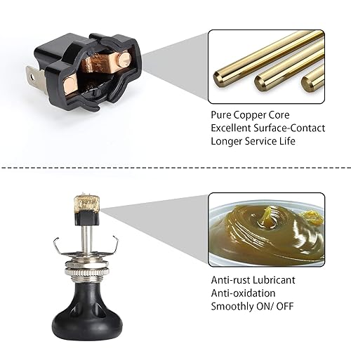 Miniatura 9 de 10L0L Botón de interruptor de faros delanteros para carrito de golf para Yamaha, Club Car, EZGO, estilo Push Pull Style, interruptor de luz de