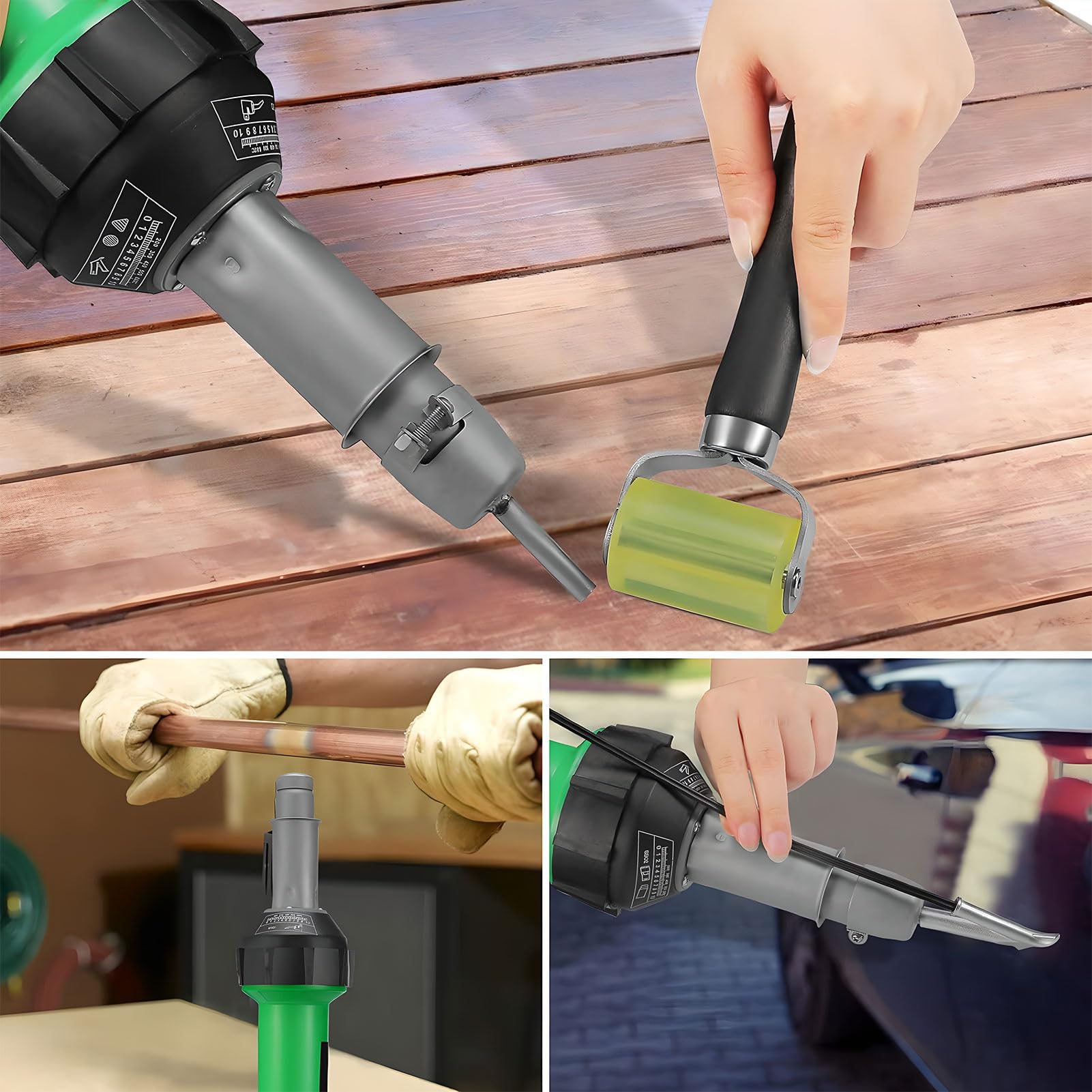 Pistola soldadora de plástico de aire caliente de 1600 W, kit de soldadura