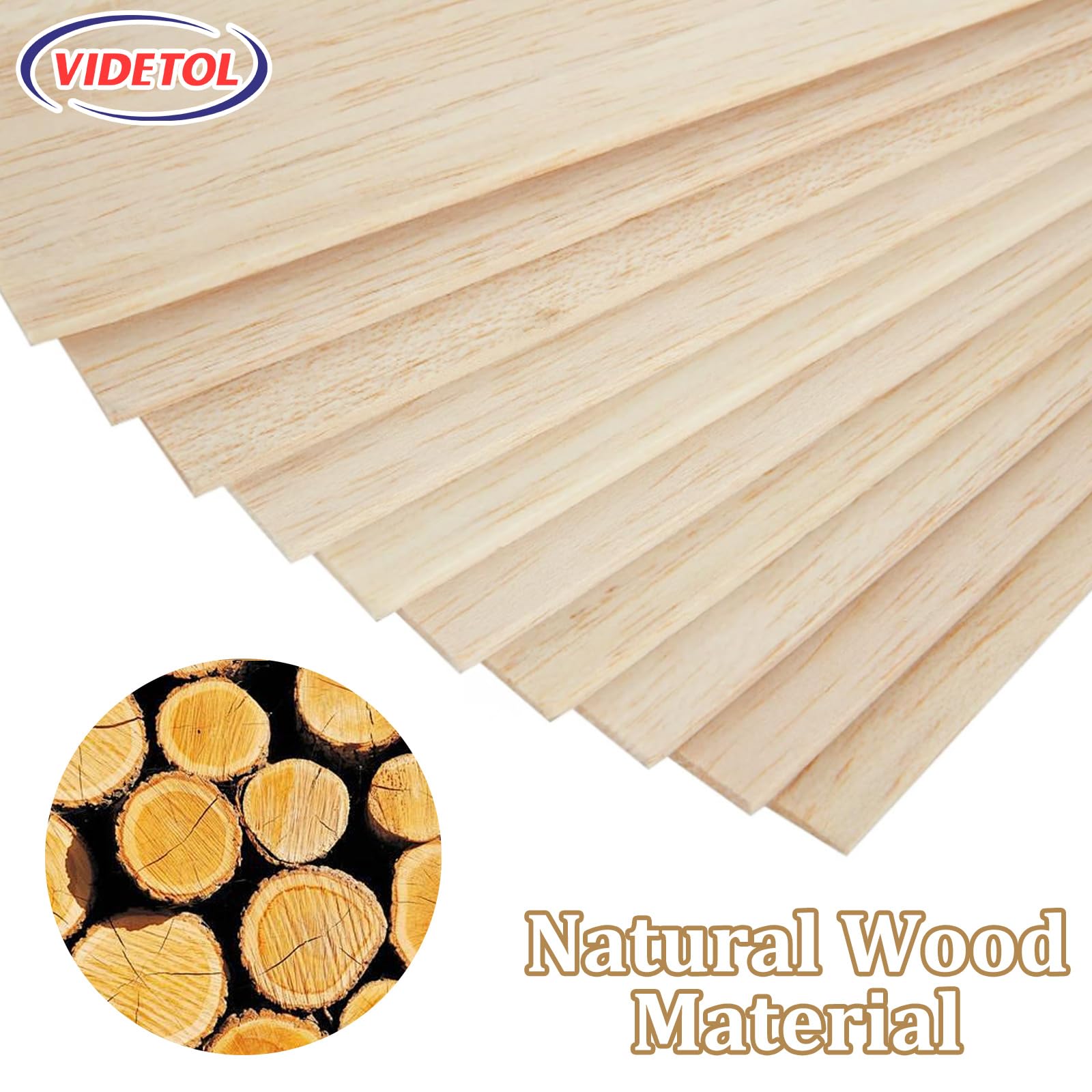 Balsaholzplatten, 400 x 300 x 3 mm, Sperrholzplatten, unlackierte Lindenholzplatten für Bastelprojekte, Holzhandwerk-Modell, Brandmalerei, Malerei und Gravur, 15 Stück