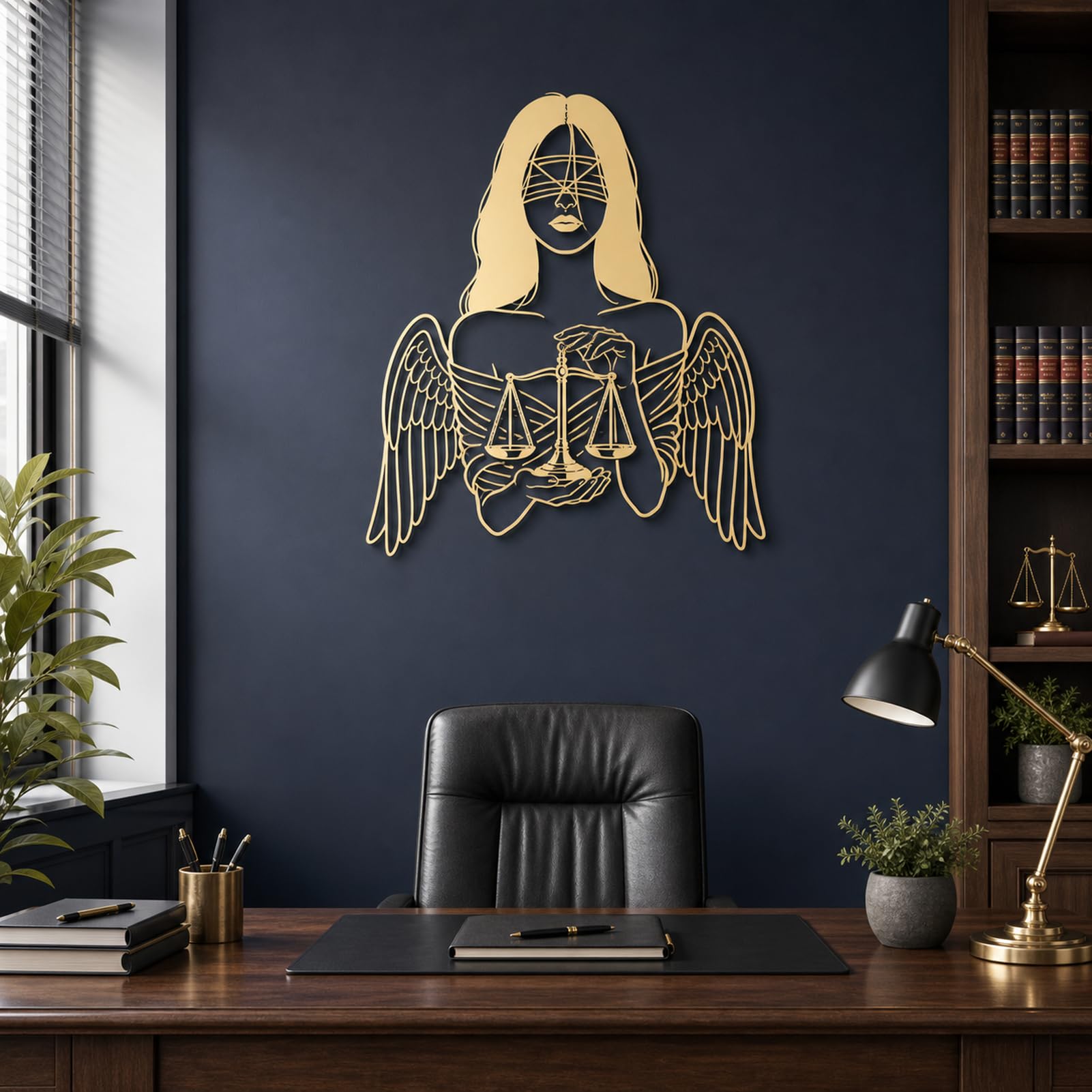 Dame Justice en métal : décoration murale moderne pour sublimer votre bureau
