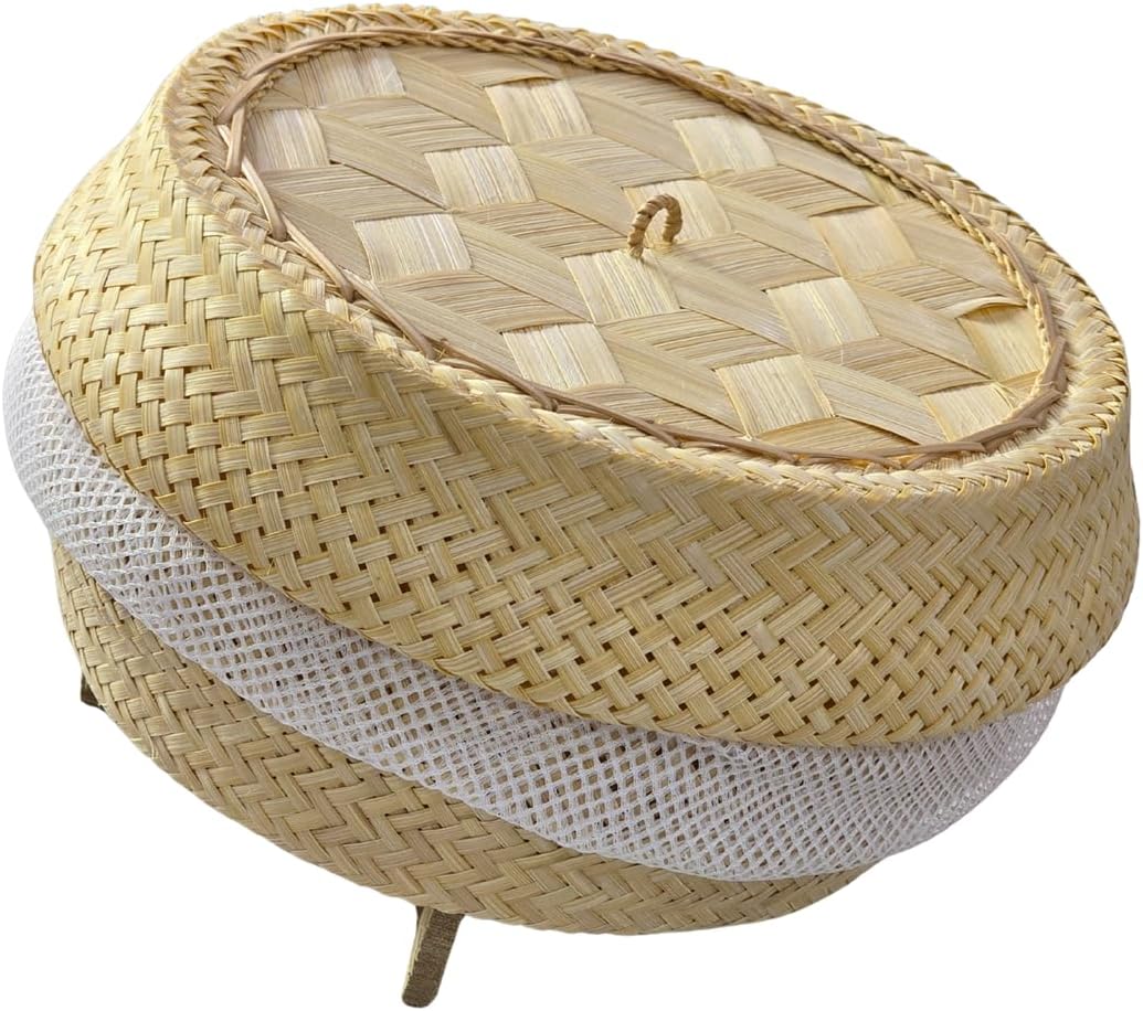 Thai Sticky Rice Steamer Basket 7" – 100% Natural Bamboo | Traditional Handmade Sticky Rice Cooker | Asian Kitchen Tool for Authentic Thai & Lao Cuisine Dept3.50 x Diameter 7.00 x Height 5.00 inches