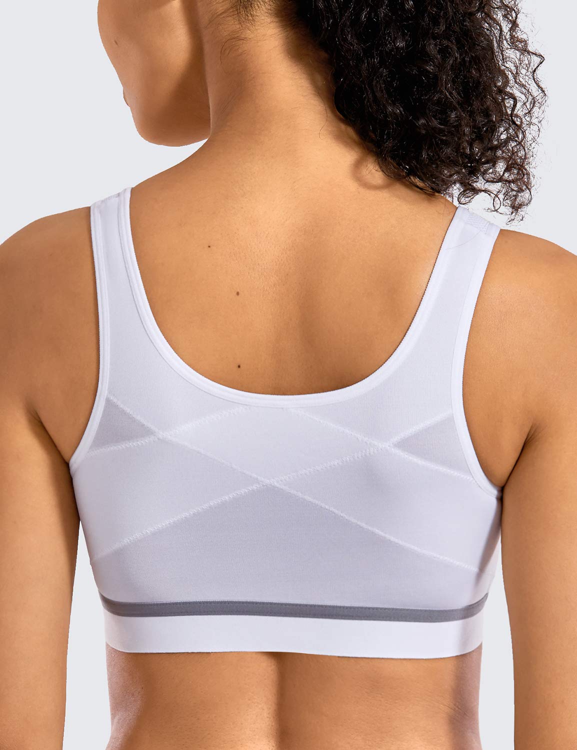 SYROKAN Soutien Gorge Femme Sport sans Armature Maintien Extreme Zippée Devant Dos Nageur Non Rembourré Fitness Course Jogging