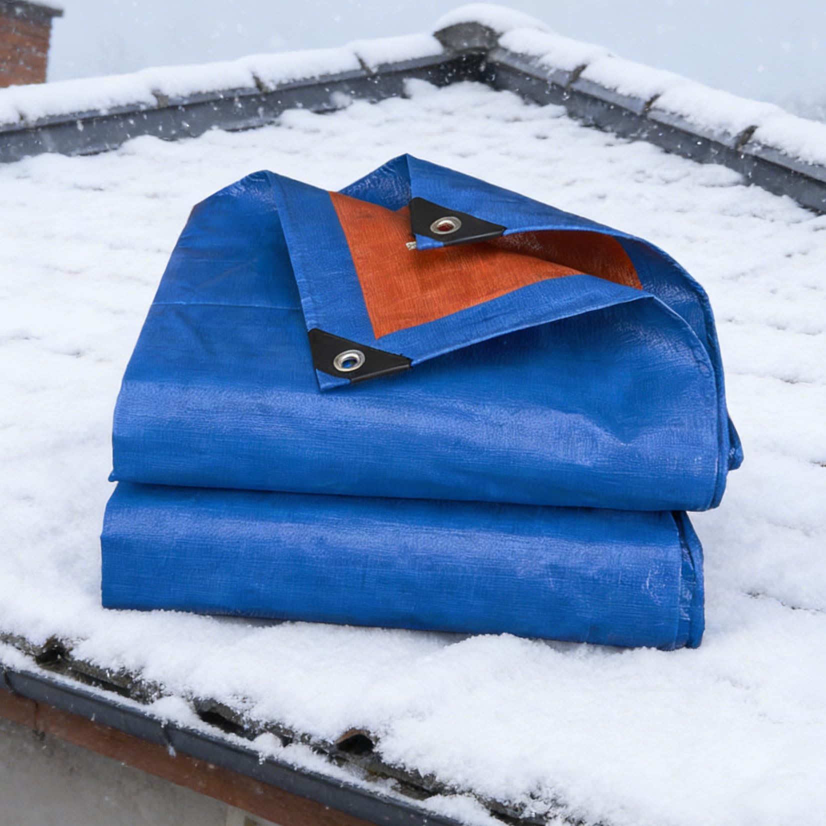 Lona impermeable exterior 1.2 x 3.8 m de polietileno azul y gris para proteccion de jardin