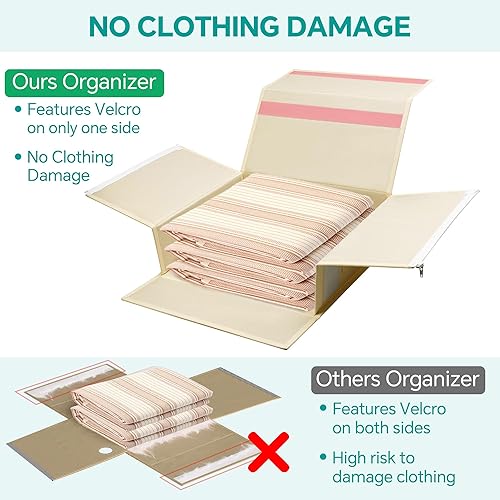 Miniatura 3 de Organizador de sábanas para organizadores y almacenamiento de ropa de cama, paquete de 4 (tamaño Queen o King) plegable para ropa de cama, ropa,