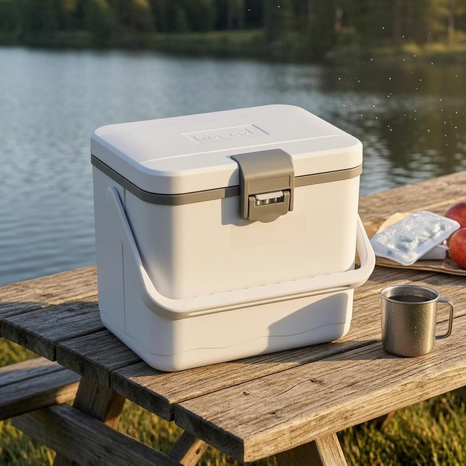 Nevera Portátil Refrigerador Contenedor Térmico Caja Aislada con Material Rígido y Tapa Plana Pestillo Frontal y Asa de Transporte Adecuada, Verde, Style to 3