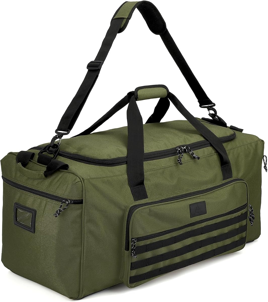 Bolsa de lona extra grande para gimnasio de 120 L para hombres y mujeres con compartimento para zapatos Bolsa de lona para deportes tácticos de alta resistencia Bolsa grande para equipo de equipo de fútbol, béisbol, baloncesto, fútbol, hockey, verde