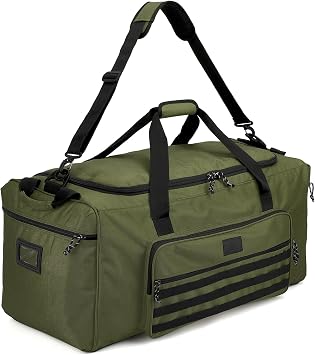 125L Extra Large Travel Duffle Bag for Men Women, Heavy Duty Sports Holdall Gym Bag with Shoulder Strap, Tactical Equipment Duffel Bags for Military, Weekend, Overnight, Camping, Green