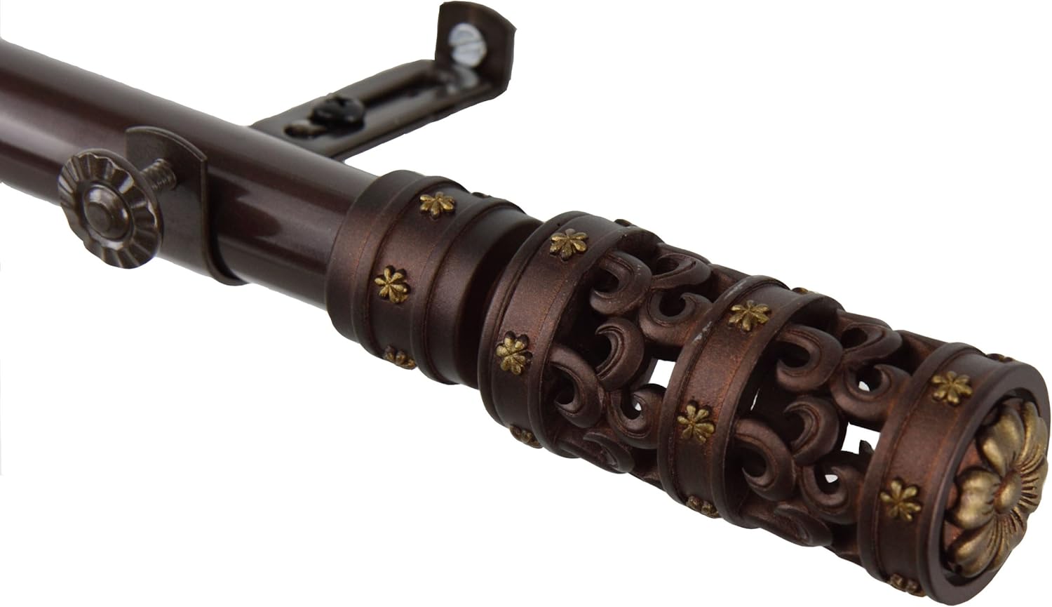 A&F Rod Decor - Carousel Curtain Rod 28-48 inch - Cocoa