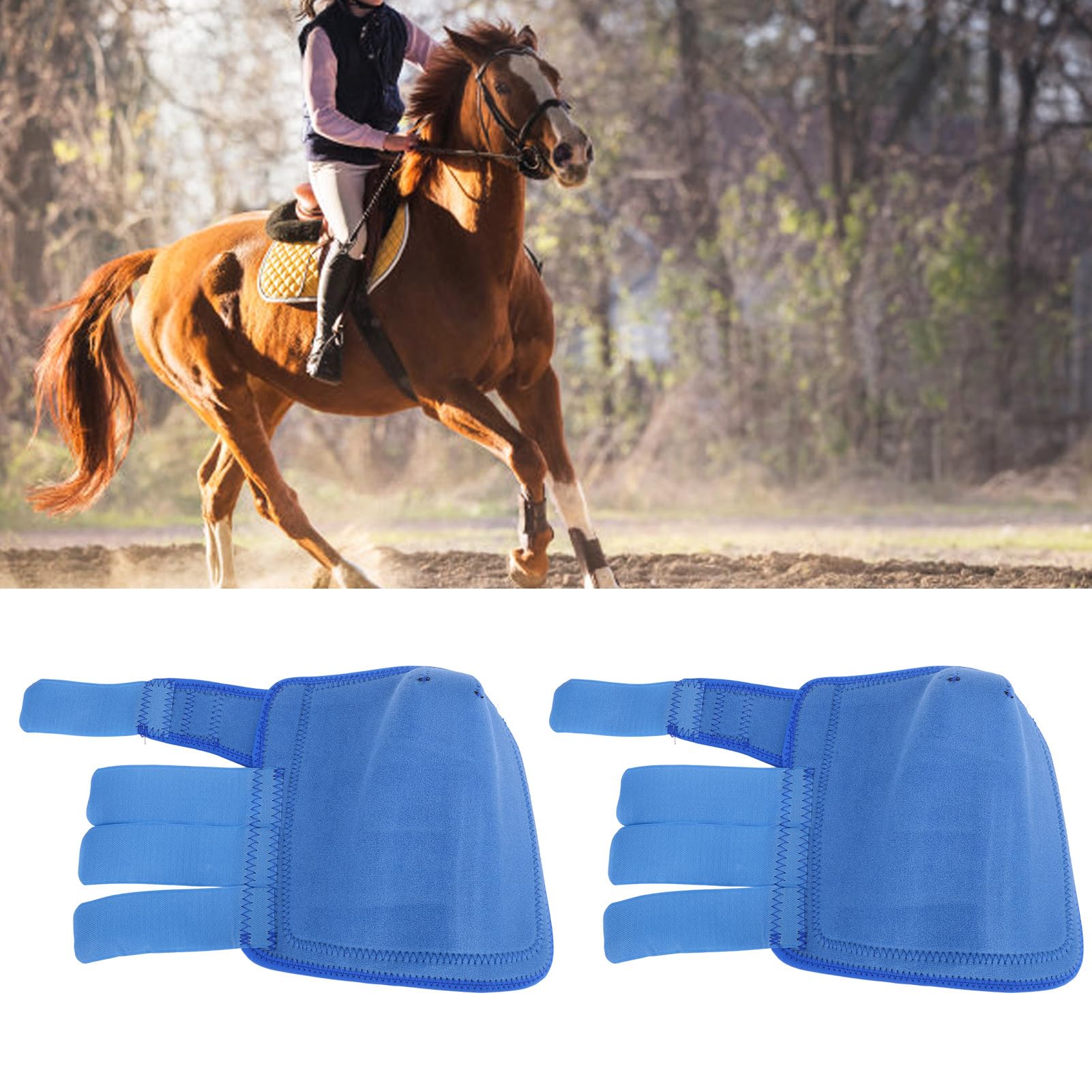 Fockety Botas de Deporte de Caballo, Envolturas de Pierna de Caballo, Botas de Medicina de Deporte de Caballo con Gancho y Lazo, Botas de Fetlock de Caballo Botas de Pierna traseras (L)