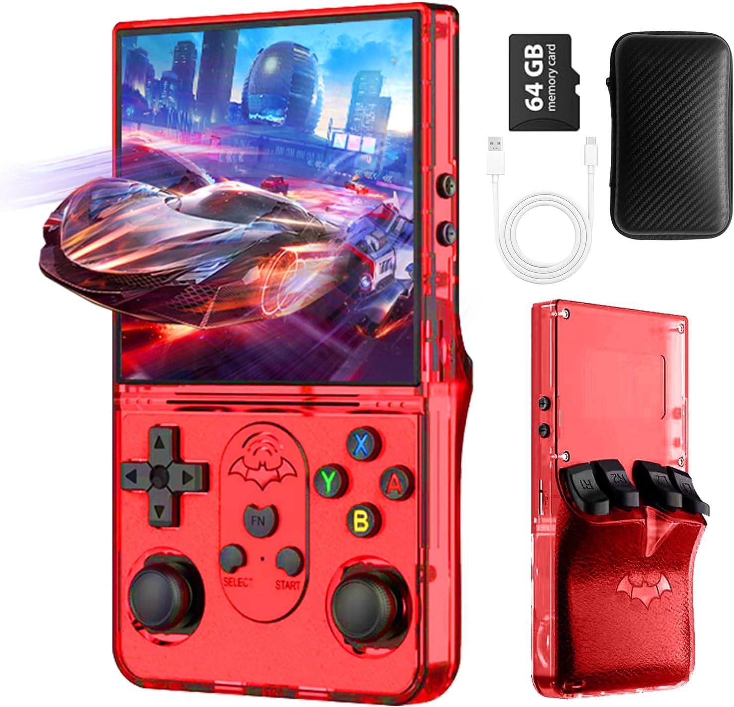S600 Retro Gaming Console, Retro Handheld Console 4.0'' Screen Linux System, 64G TF Card, Support 30+ Simulators, 3500mAh Rechargeable Portable Pocket Arcade