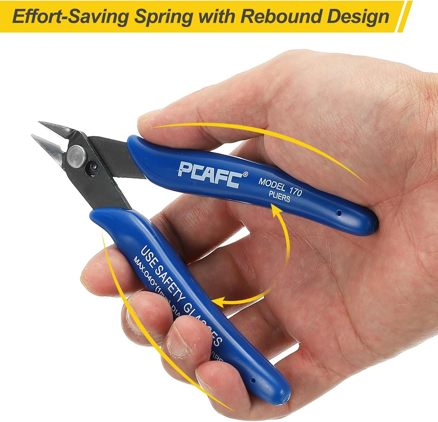 HARFINGTON 5" Flush Cut Pliers Small Precision Wire Cutter Side Cutter Diagonal Cutting Pliers for Jewelry Model Electronic 3D Print, Blue/White