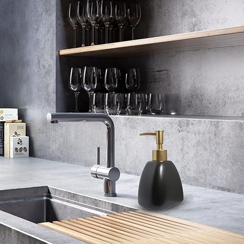 Miniatura 10 de Dispensador de jabón líquido para baño con bomba dorada dispensador de jabón de platos para fregadero de cocina loción recargable de encimera