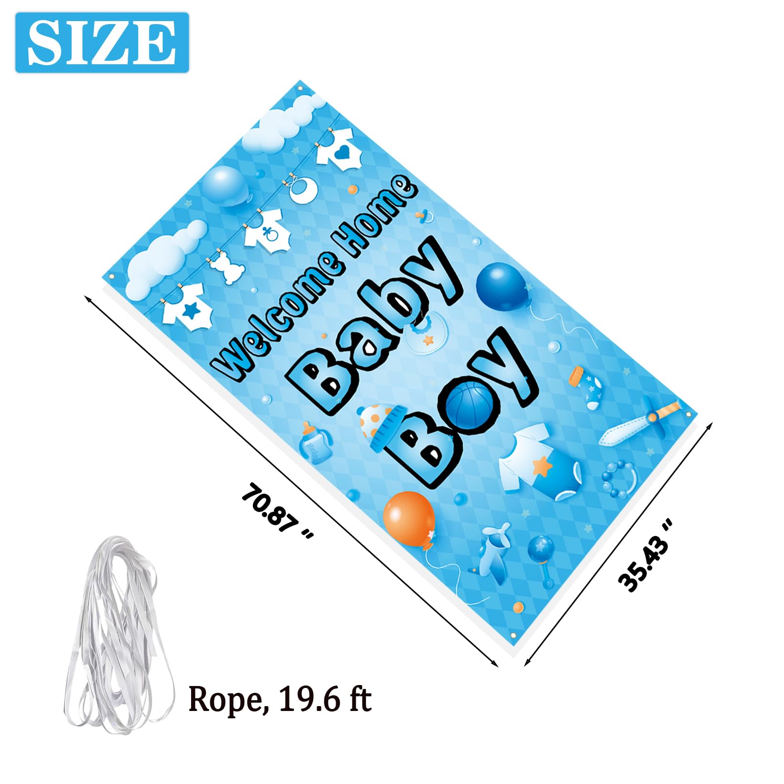 Labakita Gartenflagge „Welcome Home Baby Boy“ – Babyparty-Deko Für Draußen, Blau, 45,7 X 31,8 Cm