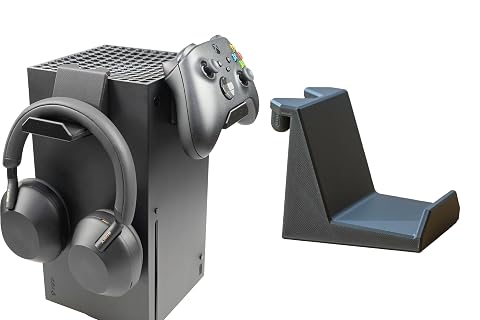 Controller and Headset Holder Compatible with Xbox Series X Side-Mounted Stand Accessory for Headphones or Gamepads No Tools