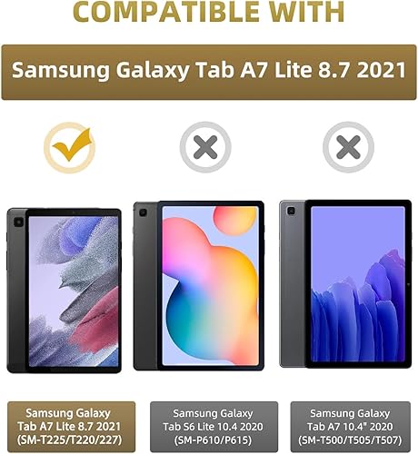 Miniatura 2 de MoKo Funda compatible con Samsung Galaxy Tab A7 Lite de 8.7 pulgadas 2021 (SM-T225T220T227), funda inteligente delgada y ligera con triple soporte