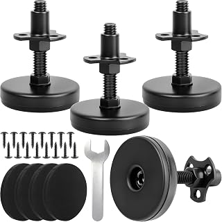 Upgraded Heavy Duty Leveling Feet 3/8"-16 Thread w/T-nut Kits,2.2" Dia Large Base Furniture Levelers,Adjustable Furniture Feet for Table Chair Cabinet Sofa Workbench and More,Support 1680LBs-4 Packs
