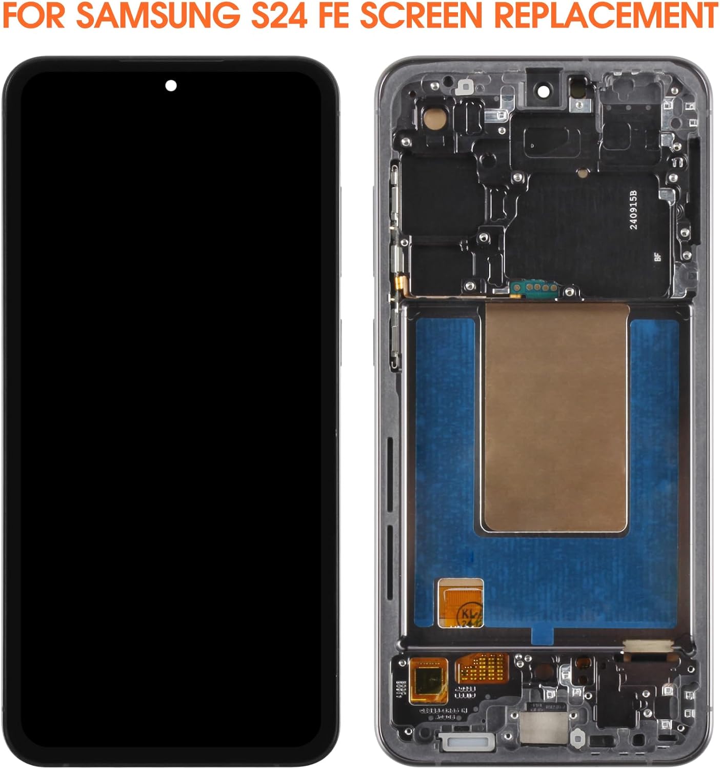OLED for Samsung Galaxy S24 FE Screen Replacement for Samsung S24 FE LCD Display S721B S721W SM-S721U LCD Digitizer Touch Screen Assembly Repair Part with Frame(Support Fingerprint)