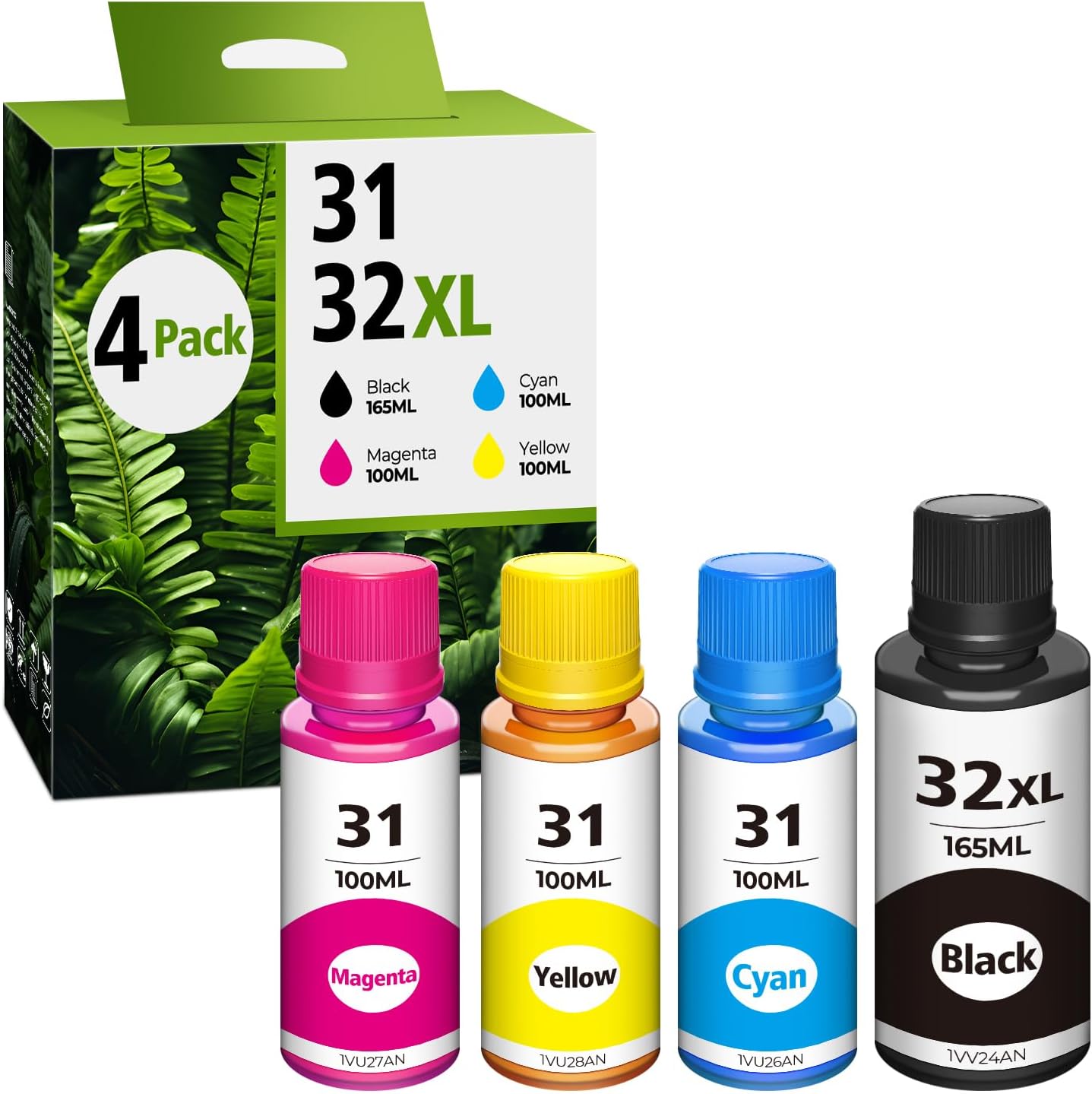 31 32XL Ink Bottle Set Replacement for HP Smart Tank 5101 7602 6001 5000 Ink Refill Compatible for HP 31 32XL, Compatible for Smart Tank 7301 7001 5101 5000 5102 7002 5103