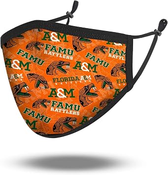 NCAA Florida A&M Rattlers, 100% Cotton, Double Layer, Washable & Reusable, Non-Medical Face Mask