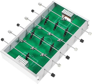 Mini Futbolín Portátil de Mesa, Compacto Aleación Plateada, Juego Interactivo de Fútbol Adultos, Adecuado para Casa y Viajes, Mesa de Minijuegos de Futbolín de Escritorio