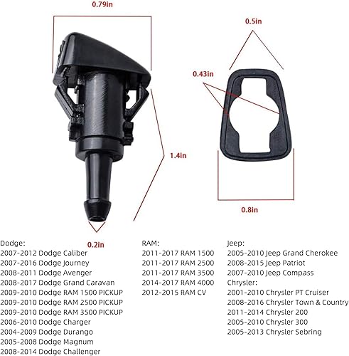 Miniatura 10 de OTUAYAUTO Kit de boquillas de limpiaparabrisas delantero de repuesto para Toyota Corolla 2006-2023, Camry Tundra Highlander 2007-2023, Sequoia