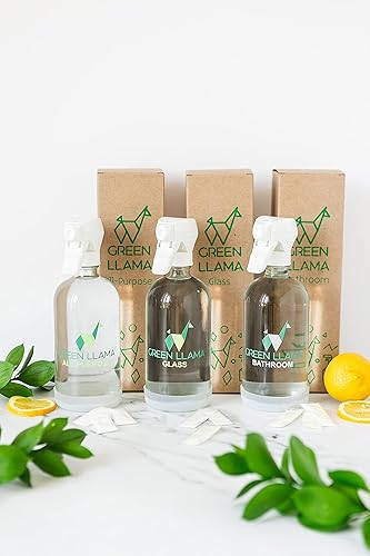 Vista 6 de Green Llama Window and Glass Refill 3-Pack - Certified Compostable Packaging, Natural Cleaning Solution for Windows and Glass - Eco-Friendly and