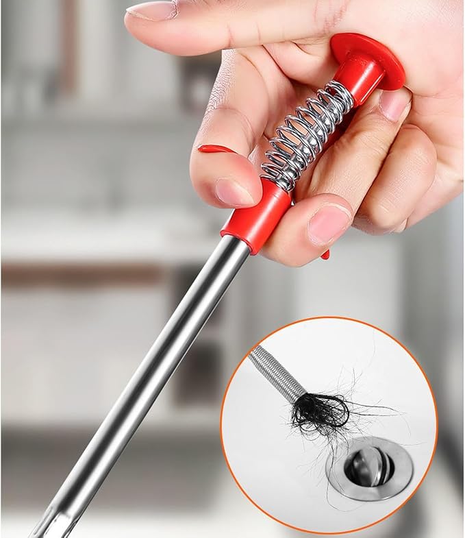 Gancho para destapar desagües sin químicos 35.4 pulg miniatura 3