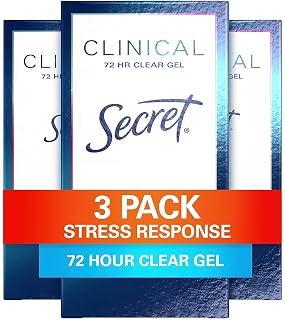 Secret Clinical Strength Clear Gel Antiperspirant and Deodorant, Stress Response, 1.6 oz (Pack of 3)