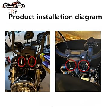 TDZ 2'' Inch Rise Handlebar Risers Extension For Harley 1-1/4'' Handlebars Black Motorcycle Spacers