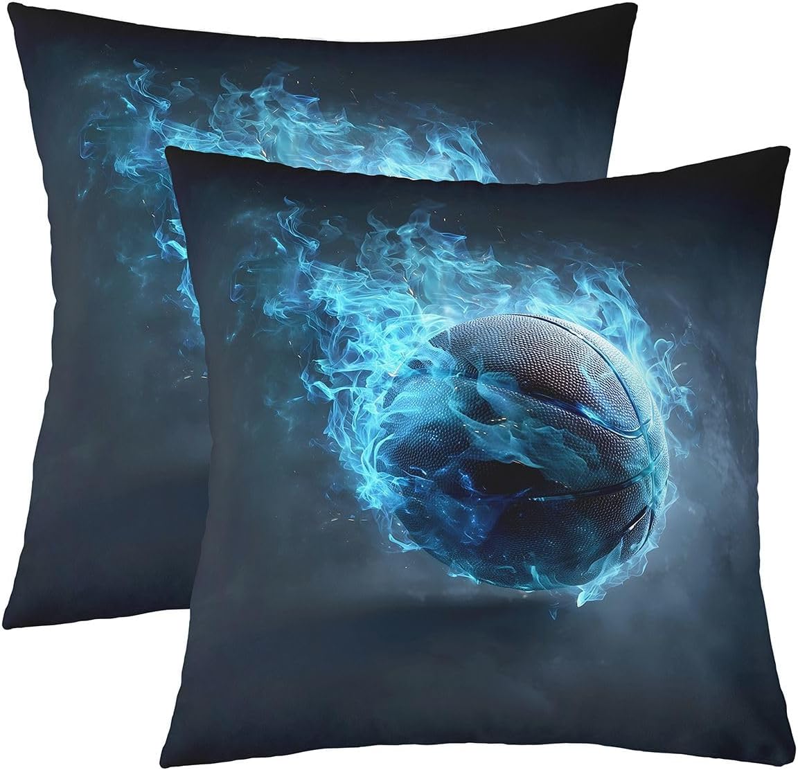Feelyou Basketball Throw Pillow Covers Set of 2 Gaming Sports Square Cushion Covers Gift for Basketball Lover Pillow Case Cushion Case for Couch Sofa Bedroom Decor 22 x 22-Inch
