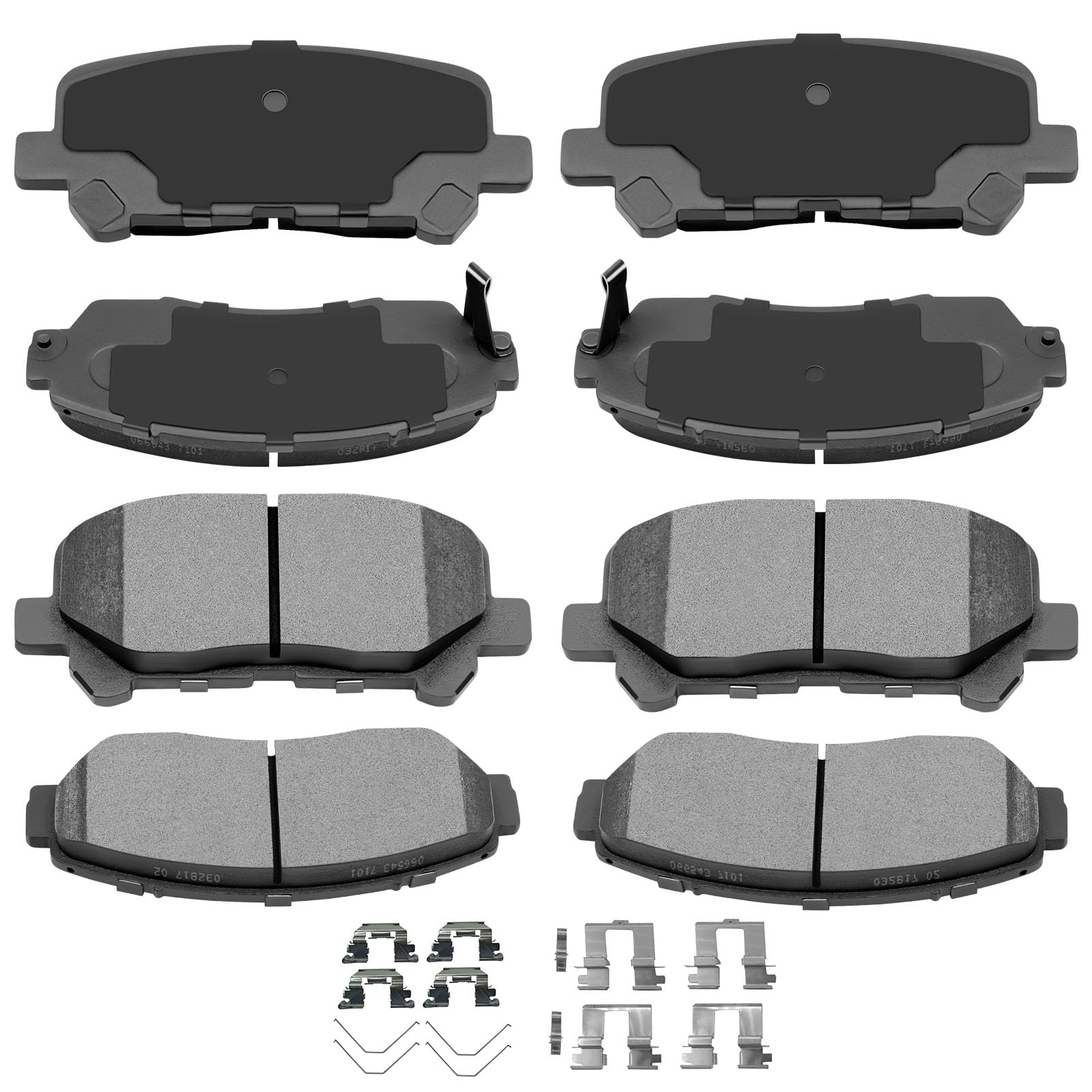 AUTOMUTO 8PCS Front &amp; Rear Ceramic Disc Brake Pads Set D1281 D1521