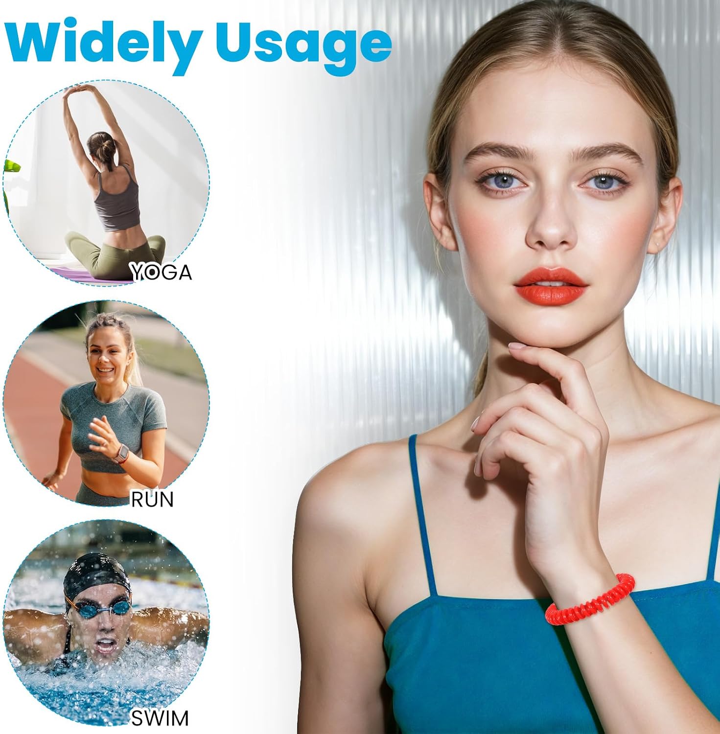 Giantree 150Pcs Colorful Wrist Keychain Bracelet, 10 Colors Stretchable Plastic Spiral Keychain Wrist Coil Key Chains for Office Beach Gym Pool Sauna ID Badge Outdoor Sports Exercise to Carry