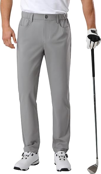 Mens Golf Pants - 30"/32" Dress Pants Wrinkle Free 5 Pockets Stretch Casual Work Travel Slacks
