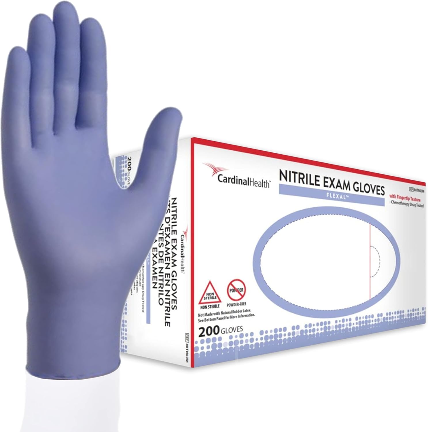 Cardinal Health Flexal Nitrile Gloves 200/Box Powder