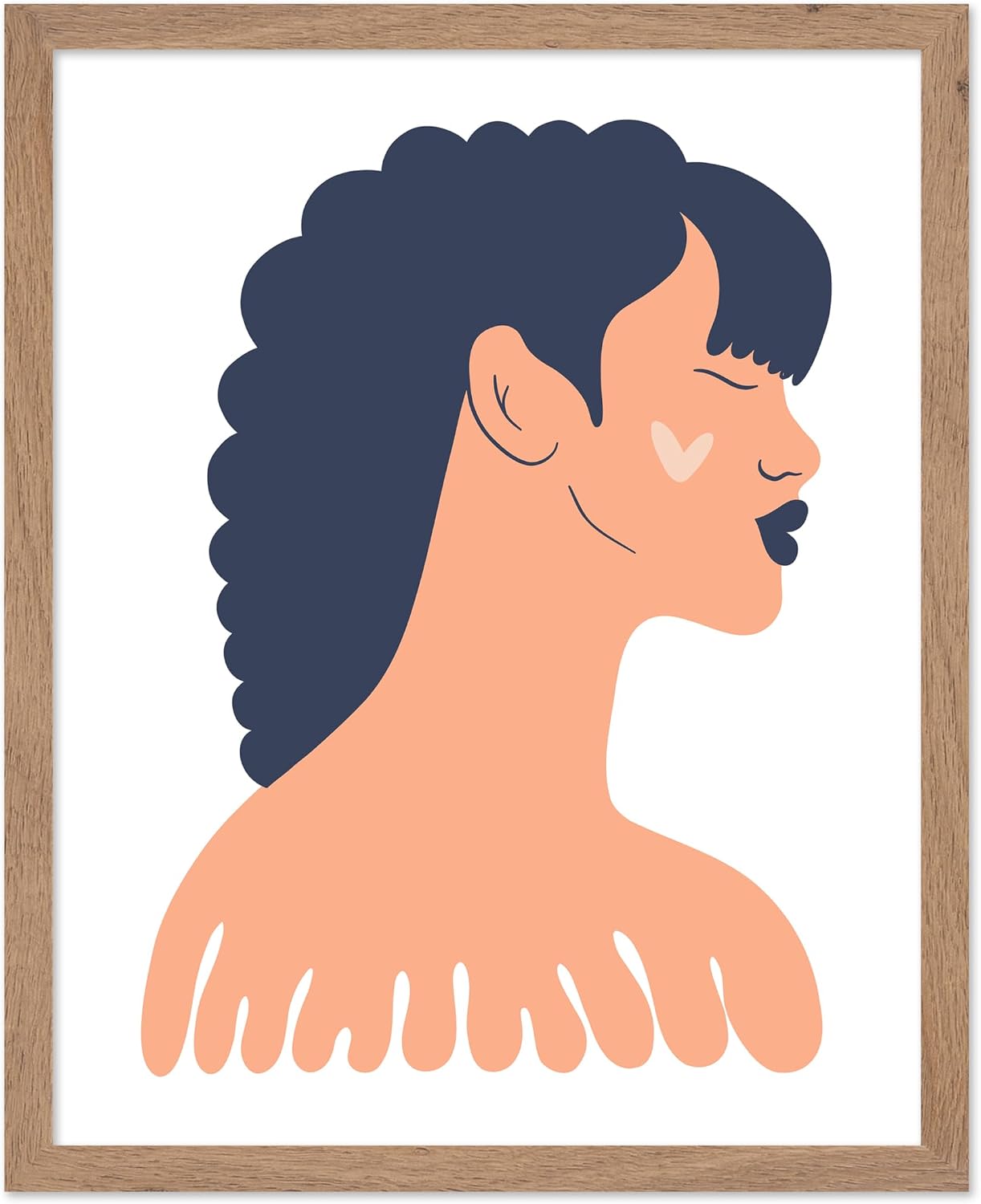 Poster Master Woman Poster - Retro Heart Make Up Print - Lady & Abstract Art - Minimal Design - Modern Style - Chic Boho Decor - Aesthetic Girl's Bedroom or Office Decor - 8x10 UNFRAMED