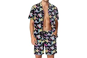 Men's 80s Vintage Shirts and Shorts Set: Embracing 80s Retro Style