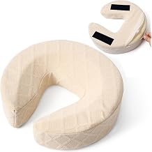U-Shaped Massage Face Cradle Pillow, Universal Crescent Headrest Cushion for Massage Tables and Chairs, Memory Foam,11.4x10.8 Inches Light Yellow