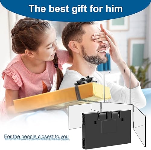 Vista 21 de Espejo de 3 vías para corte de pelo propio, cortes de pelo 360 hombres para herramientas de uso de peluquería, para ver la parte posterior