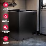 Frigidaire Chest Deep Freezer, 5 Cu. Ft. Capacity, Granita Rugged Design-Adjustable Thermostat-Removable Vinyl Coated Wire Basket-Easy Defrost Drain