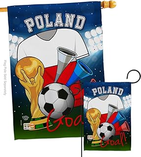 Ornament Collection World Cup Poland Polish Wall Room Patio Porch Lawn Garden Flag Outdoor Decorations Indoor Tapestry Yard Signs Art FIFA Gifts Sports Fan Trophy Soccer Game Football, Made in USA