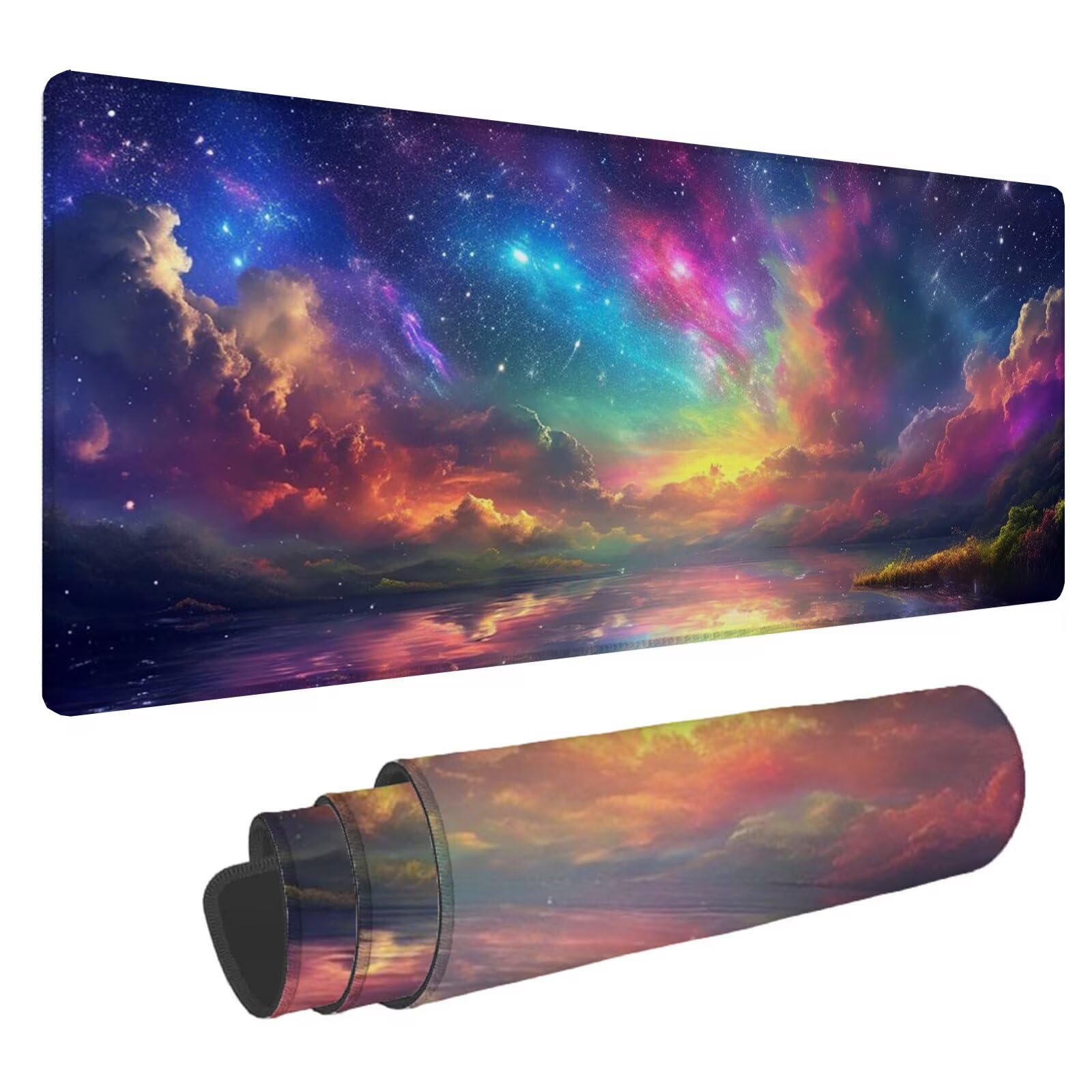Kolorowa podkładka pod mysz XXL gwiaździste niebo 1500 x 800 x 4 mm podkładka pod mysz dla graczy, podkładka pod mysz do laptopa, podkładka pod mysz i podkładka pod mysz do laptopa, podkładka pod mysz
