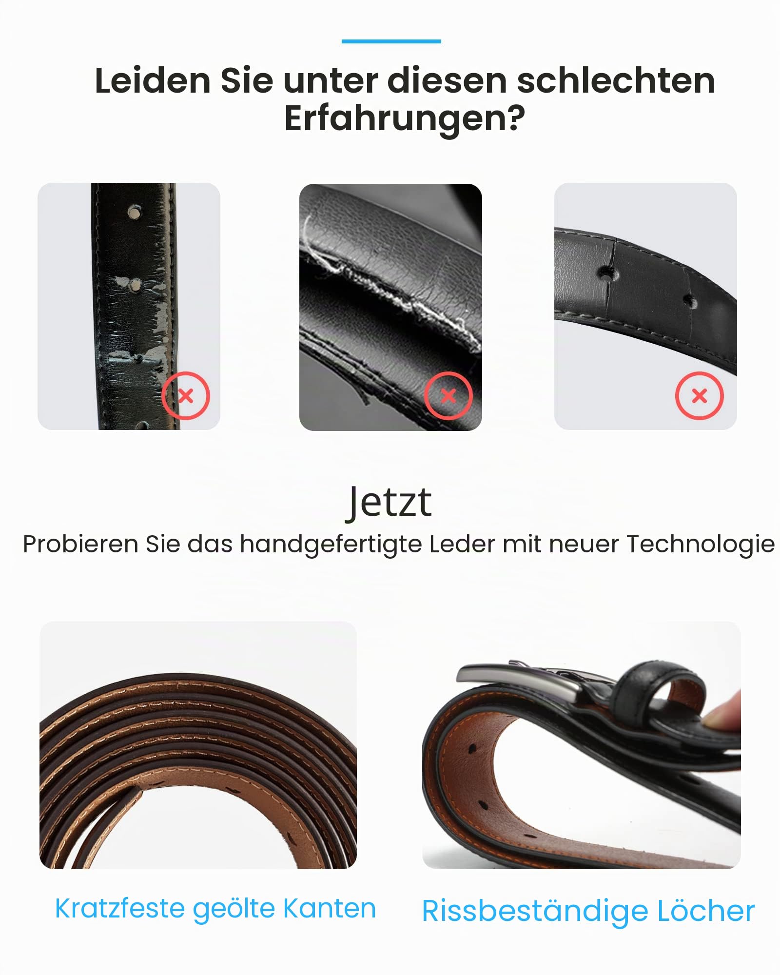 CHAOREN 3cm Ledergürtel Herren, Gürtel Herren Leder für Business und Formelle Anlässe, Anzuggürtel Perfekter zu Männer Businessschuhe