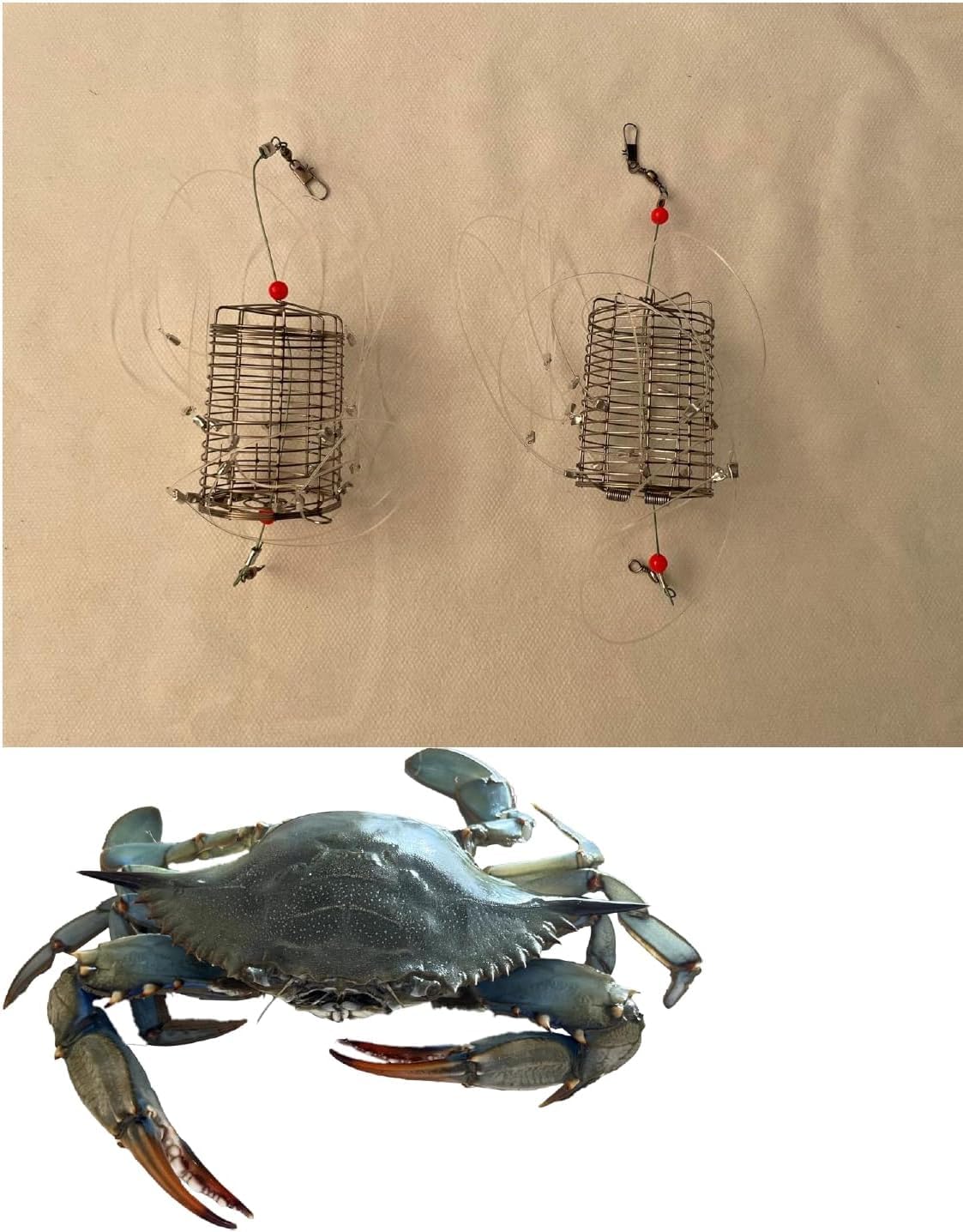 Generico Kit Pesca Granchi Blu (Canna + Mulinello + 2 Trappole + 2 Piombi)