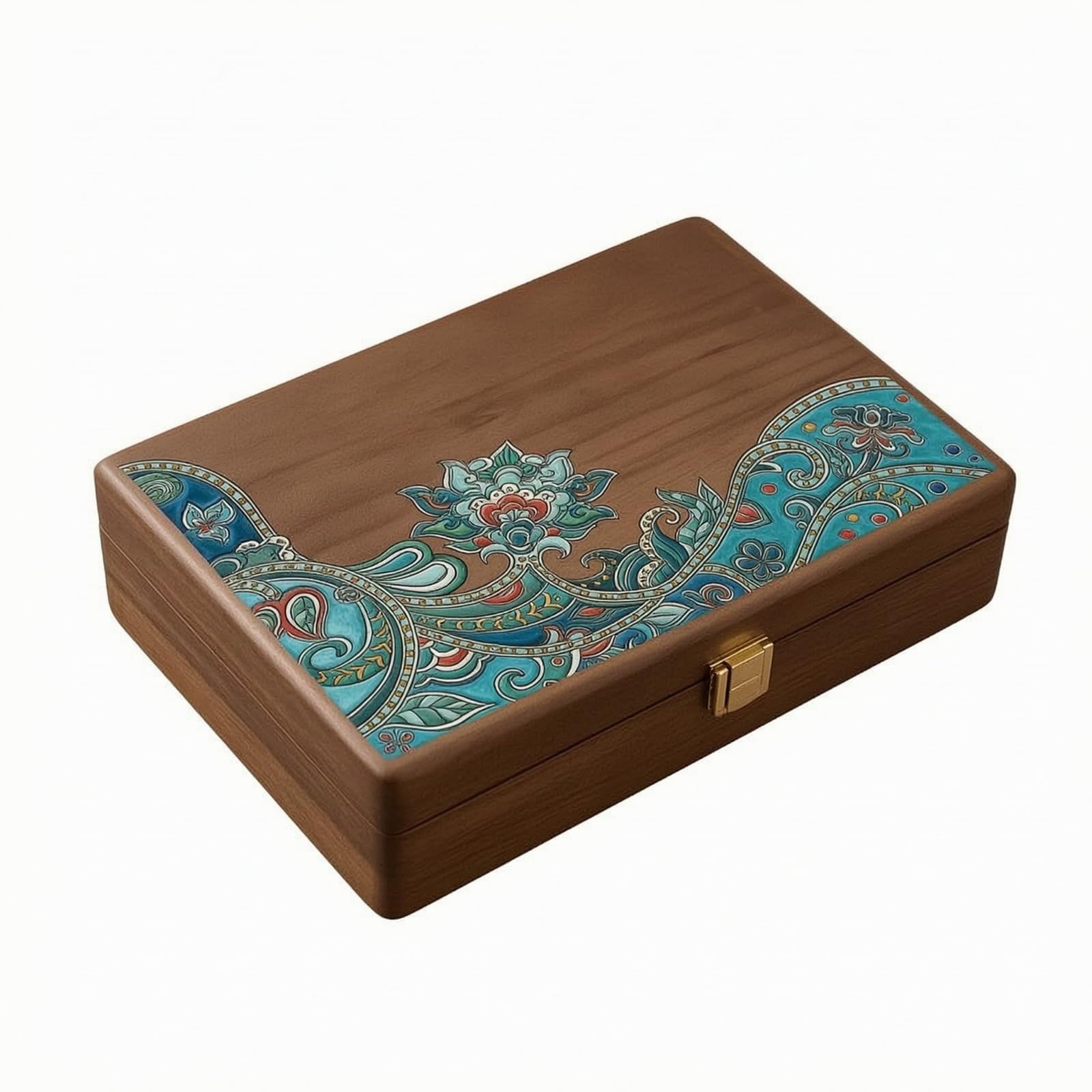 Joyero de Madera Caja Organizadora Estuche con Tapa de y Cierre Metálico Interior con Ranuras para Anillos Ganchos para Collares y Compartimentos, style to 1