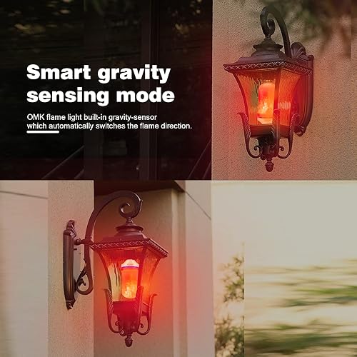 Miniatura 4 de OMK - Bombillas LED con efecto de llama para decoración navideña - Lámparas de simulación de fuego de 4 modos mejoradas - VacacionesRegalos de